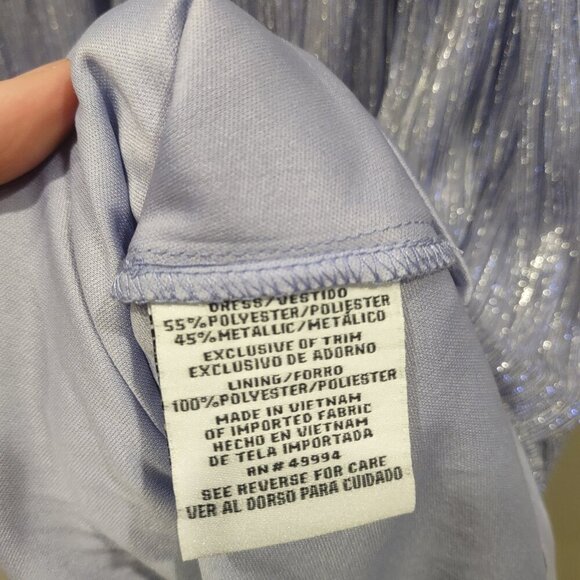 R&M Richards Periwinkle Sparkle Sleeveless Maxi Dress Size 14 - Picture 5 of 10